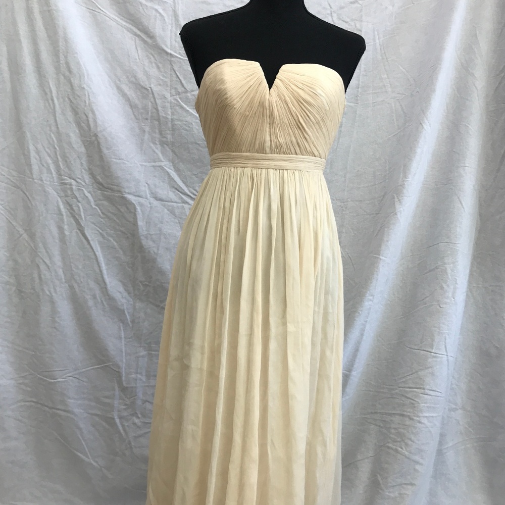 00P J. Crew Ivory V Neck Strapless Wedding Dress - Picture 2 of 6